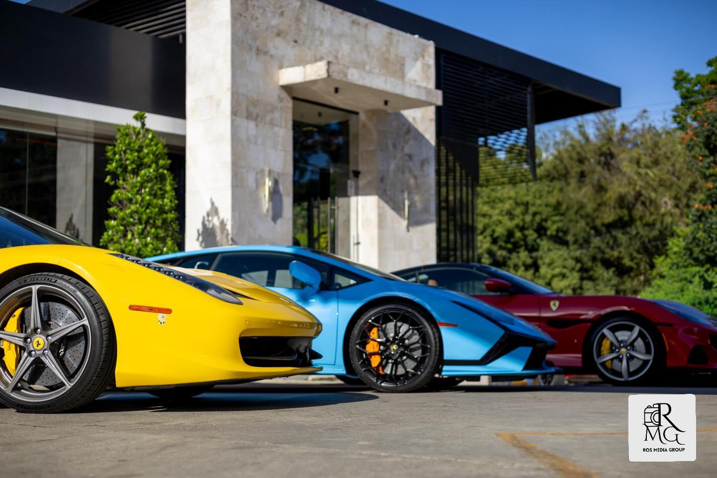 Ferrari and Lamborghini side by side at a club event